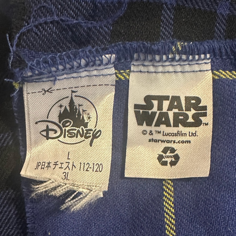 Disney Star Wars Checked Flannel Shirt Large Cropped - Picture 10 of 11